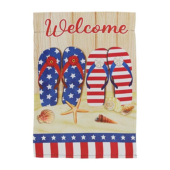 Northlight 18" Sandy Beach "Welcome" Outdoor Garden Flag
