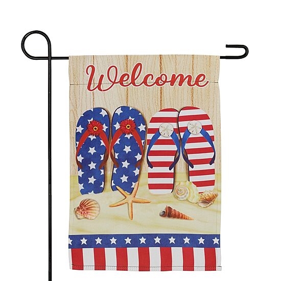 Northlight 18" Sandy Beach "Welcome" Outdoor Garden Flag
