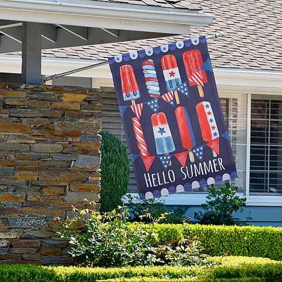 Northlight 28" Hello Summer Ice Pop Outdoor House Flags