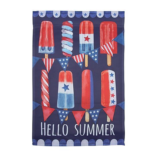 Northlight 28" Hello Summer Ice Pop Outdoor House Flags