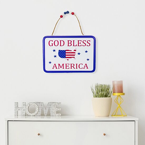 Northlight 8.75" God Bless America Metal Wall Art