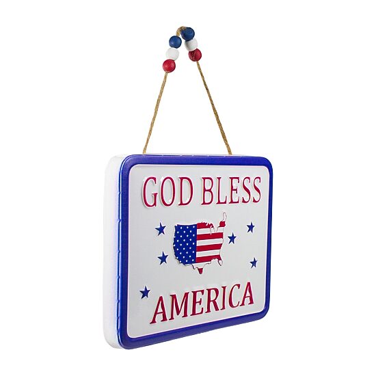 Northlight 8.75" God Bless America Metal Wall Art