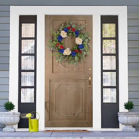 Northlight 24" Mixed Foliage And Florals Artificial - Unlit Wreath
