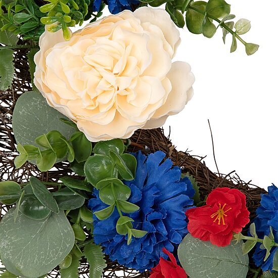 Northlight 24" Mixed Foliage And Florals Artificial - Unlit Wreath