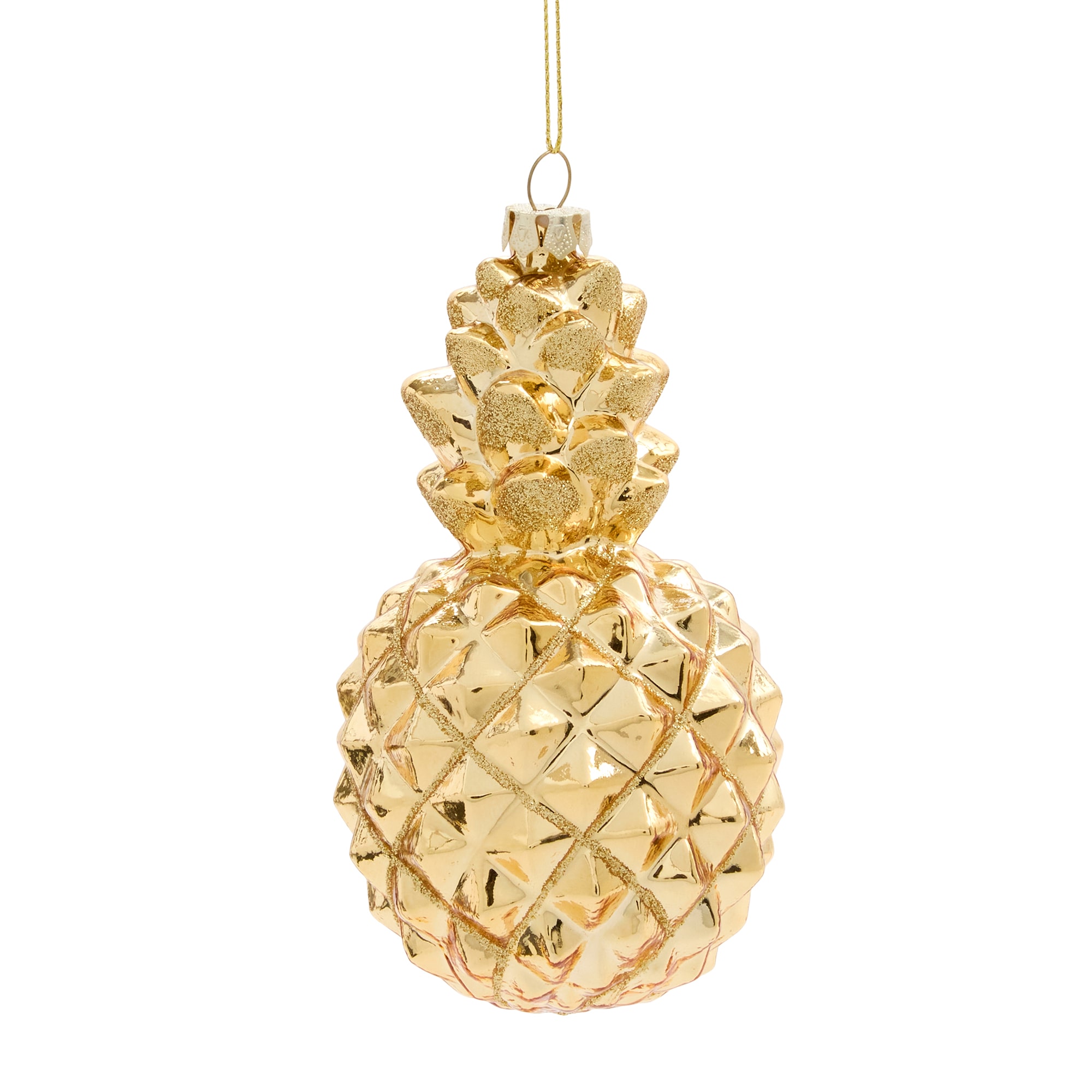 North Pole Trading Co. Gold Pineapple Christmas Ornament