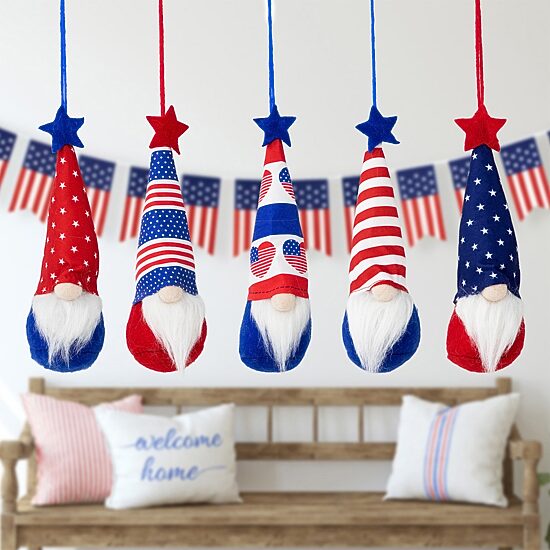 Northlight 6.5" Hearts Stars And Stripes 5-pc. 4th of July Ornament