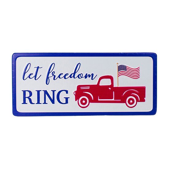 Northlight 12" Metal "Let Freedom Ring" Wall With Truck Wall Sign