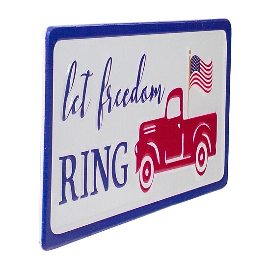 Northlight 12" Metal "Let Freedom Ring" Wall With Truck Wall Sign