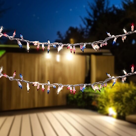 Northlight 5.5ft Mini Garland - Red Clear And Blue String Lights