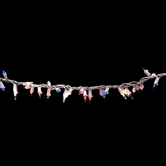 Northlight 5.5ft Mini Garland - Red Clear And Blue String Lights