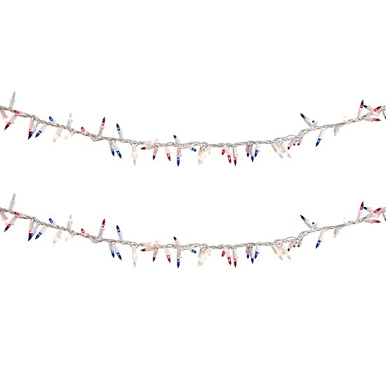 Northlight 5.5ft Mini Garland - Red Clear And Blue String Lights