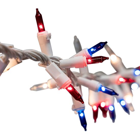 Northlight 5.5ft Mini Garland - Red Clear And Blue String Lights