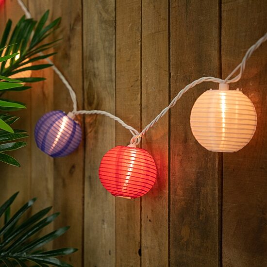 Northlight 7.5ft Paper Lantern Patio String Lights