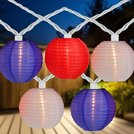 Northlight 7.5ft Paper Lantern Patio String Lights