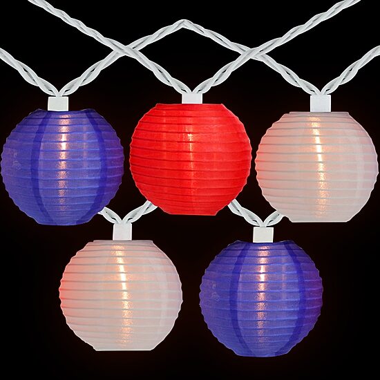 Northlight 7.5ft Paper Lantern Patio String Lights