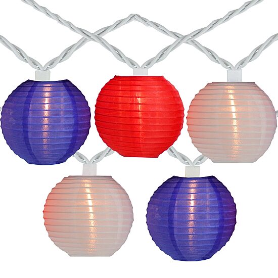 Northlight 7.5ft Paper Lantern Patio String Lights