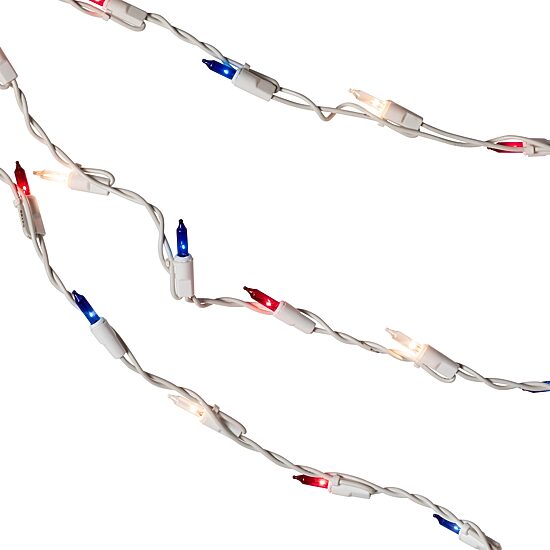 Northlight 6ft Mini Swag - Red White And Blue String Lights