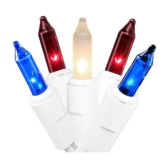 Northlight 6ft Mini Swag - Red White And Blue String Lights