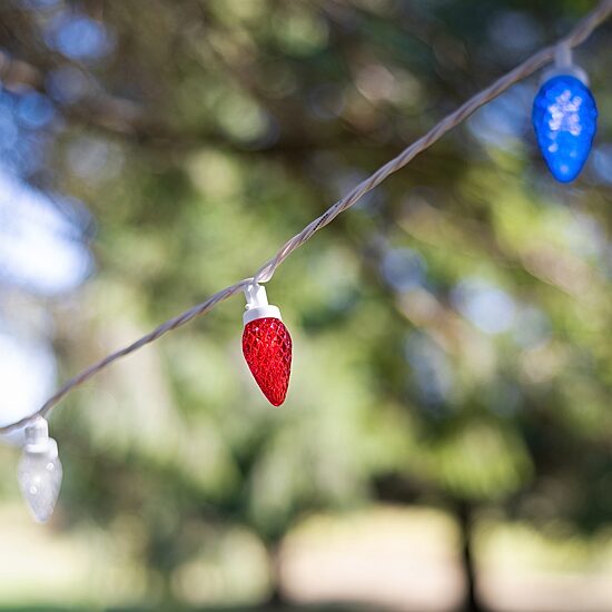 Northlight 66ft Led C9 Faceted - Red White And Blue String Lights