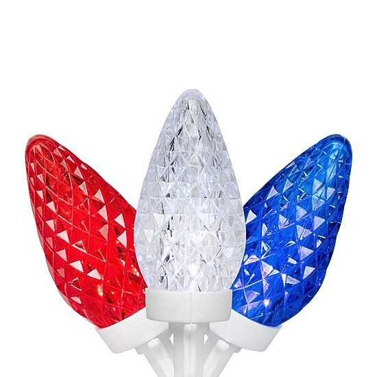 Northlight 66ft Led C9 Faceted - Red White And Blue String Lights
