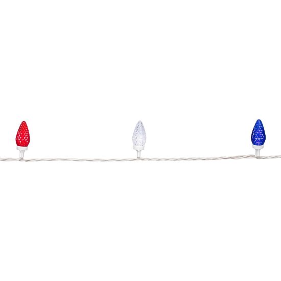 Northlight 66ft Led C9 Faceted - Red White And Blue String Lights