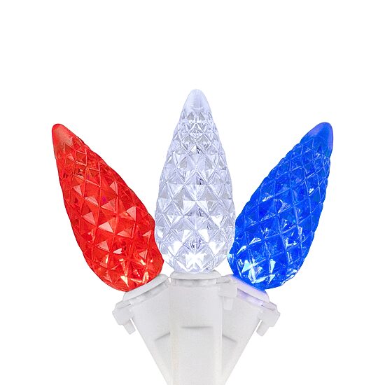 Northlight 16.5ft Led C6 Faceted - Red White And Blue String Lights