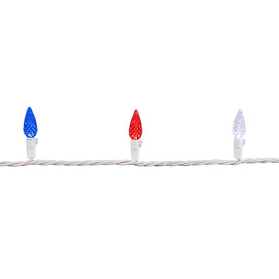 Northlight 16.5ft Led C6 Faceted - Red White And Blue String Lights