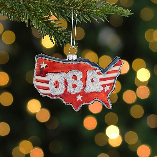 Northlight 4.25" Usa Glass 4th of July Ornament