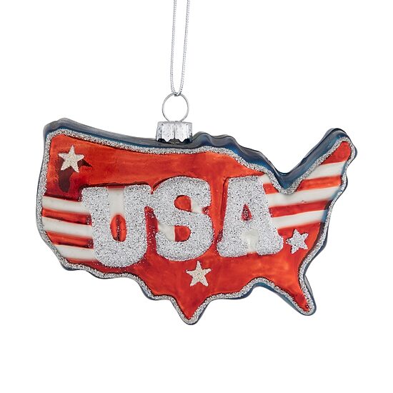 Northlight 4.25" Usa Glass 4th of July Ornament