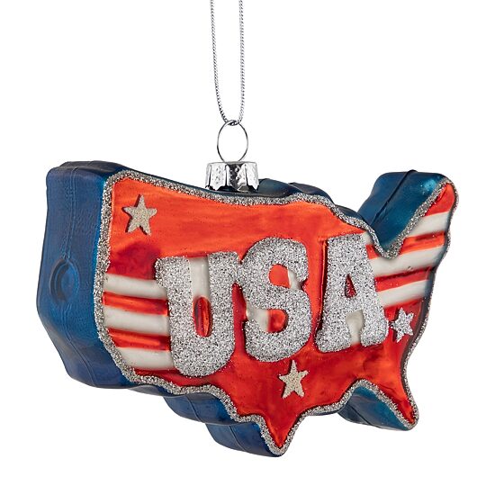 Northlight 4.25" Usa Glass 4th of July Ornament