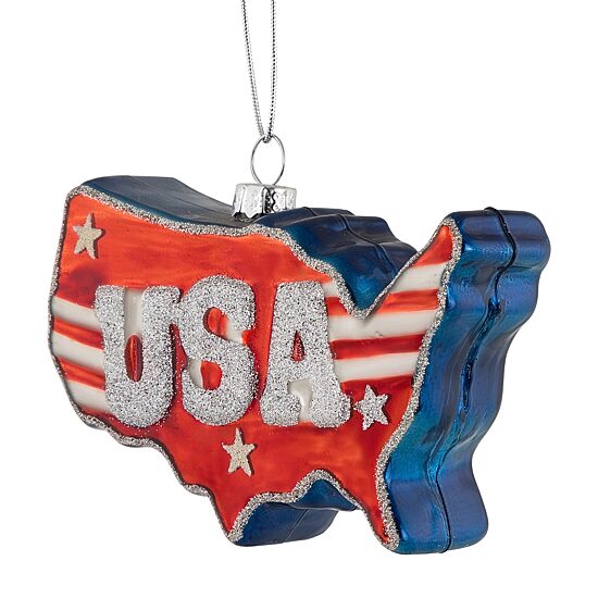 Northlight 4.25" Usa Glass 4th of July Ornament