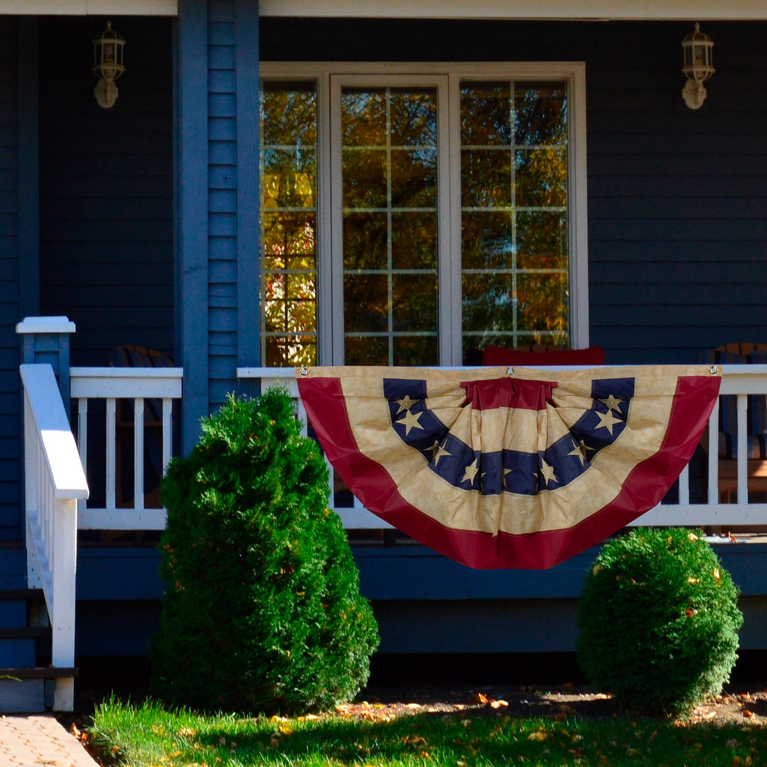 Northlight 48" Tea-Stained Pleated Usa Flags