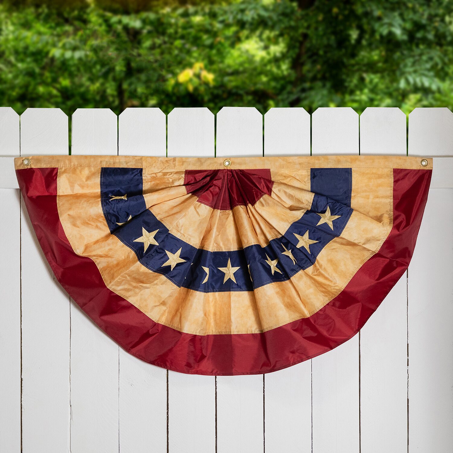 Northlight 48" Tea-Stained Pleated Usa Flags