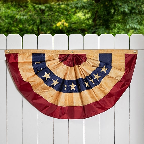 Northlight 48" Tea-Stained Pleated Usa Flags
