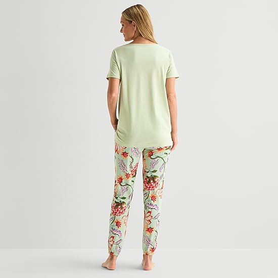 Liz Claiborne Womens Short Sleeve 2-pc. Pajama Set