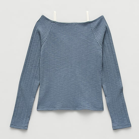 Eyeshadow Big Kid Girls Sweetheart Neck Long Sleeve Layered Top