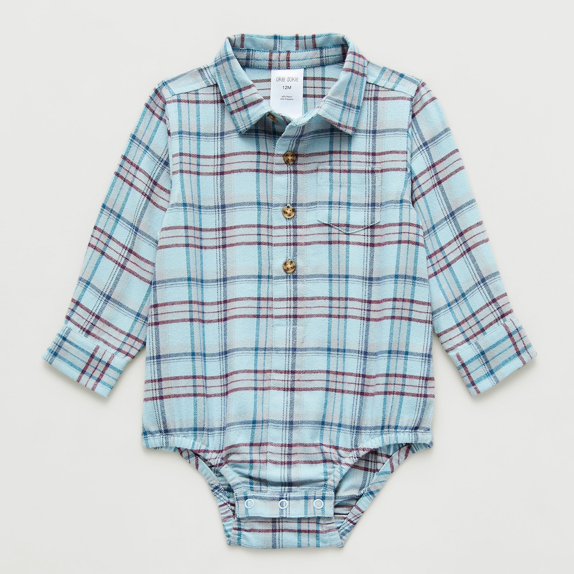 Okie Dokie Baby Boys Long Sleeve Bodysuit