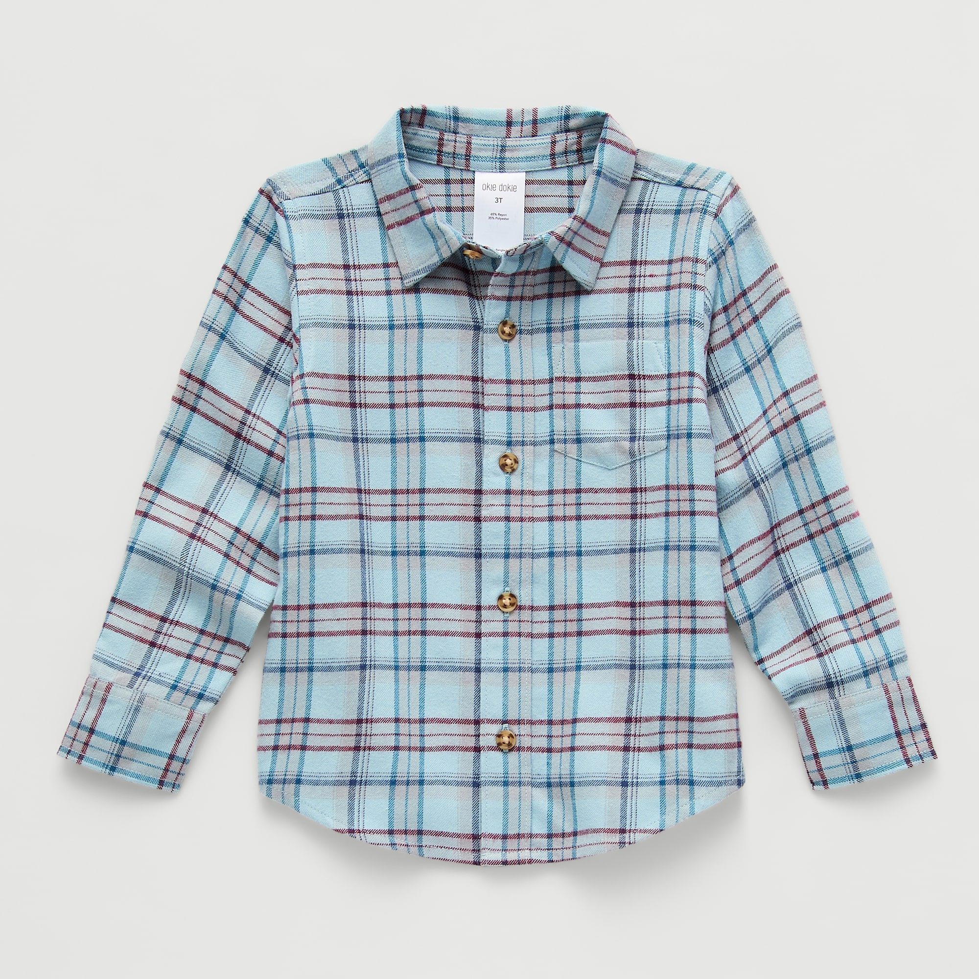 Okie Dokie Toddler & Little Boys Long Sleeve Regular Fit Flannel Shirt