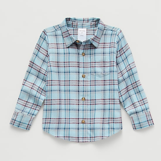 Okie Dokie Toddler & Little Boys Long Sleeve Regular Fit Flannel Shirt