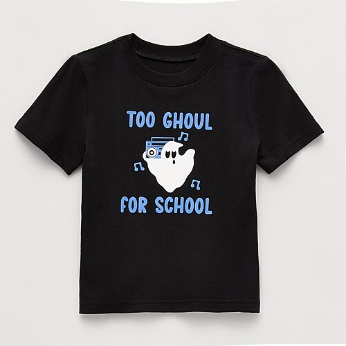 Okie Dokie Toddler & Little Boys Round Neck Short Sleeve Classic Fit Graphic T-Shirt, 7, Black