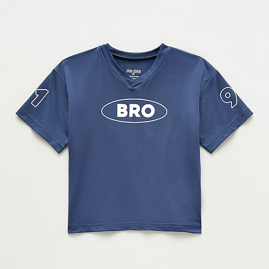 Okie Dokie Toddler & Little Boys V Neck Short Sleeve Oversized Graphic T-Shirt