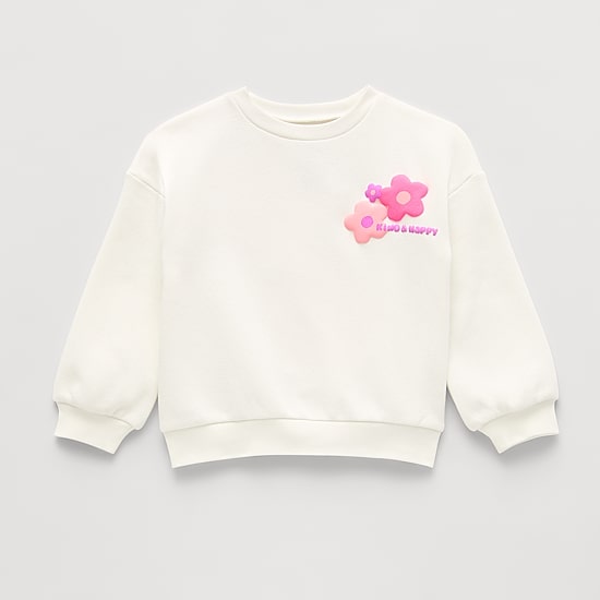 Okie Dokie Toddler & Little Girls Round Neck Fleece Long Sleeve Sweatshirt