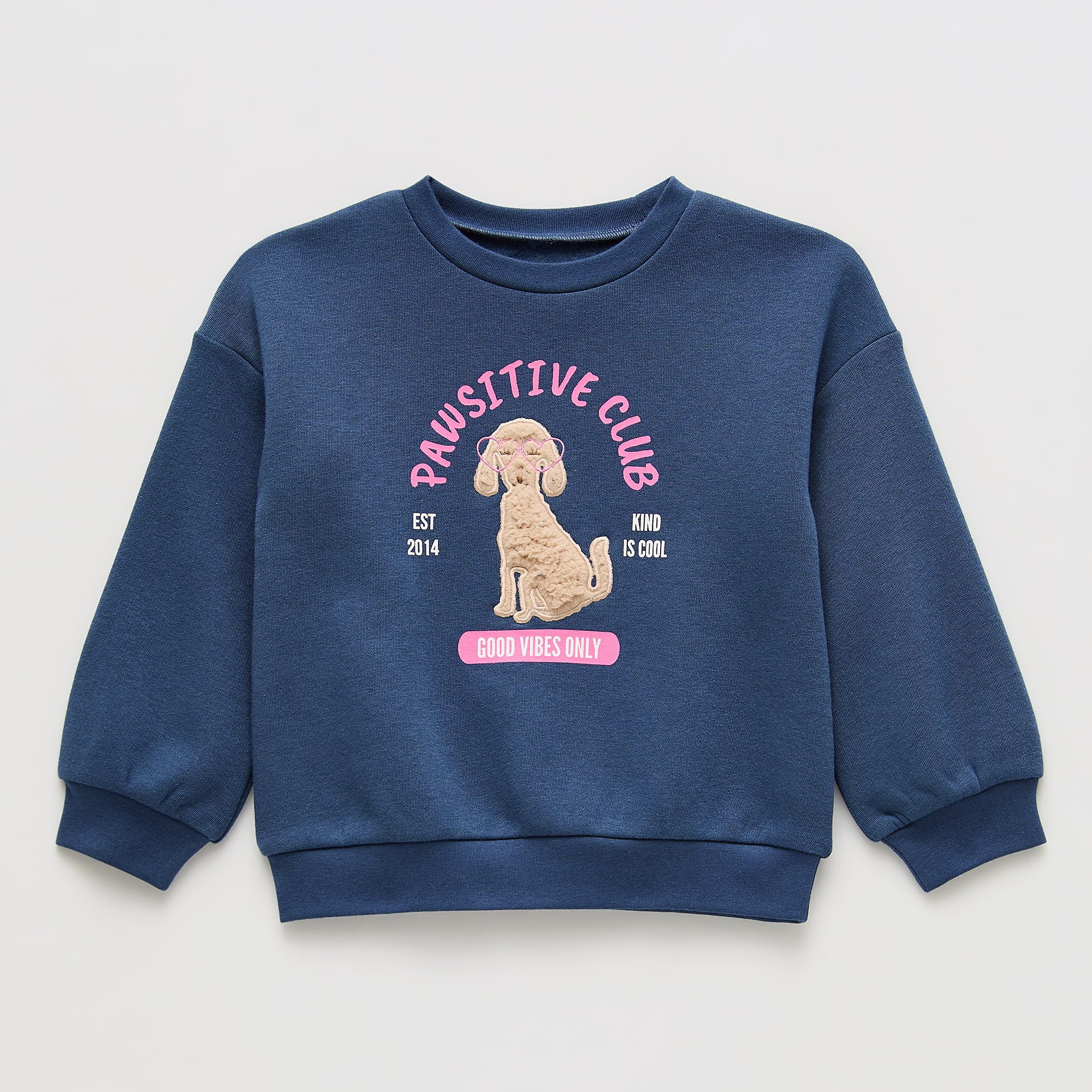 Okie Dokie Toddler & Little Girls Round Neck Fleece Long Sleeve Sweatshirt