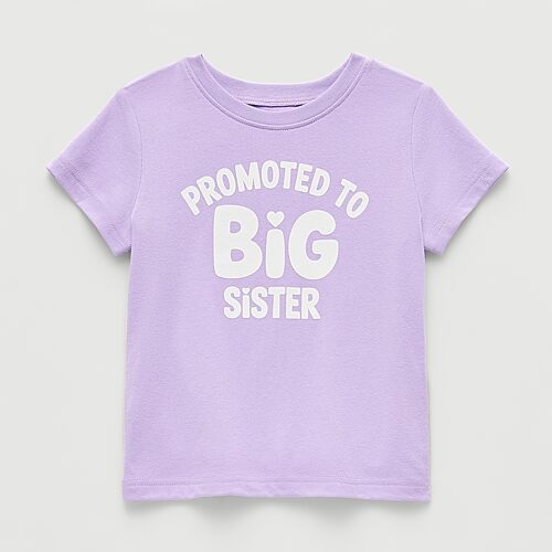 Okie Dokie Toddler & Little Girls Round Neck Short Sleeve Classic Fit Graphic T-Shirt, 6x, Purple