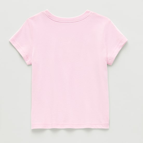 Okie Dokie Toddler & Little Girls Round Neck Short Sleeve Classic Fit Graphic T-Shirt