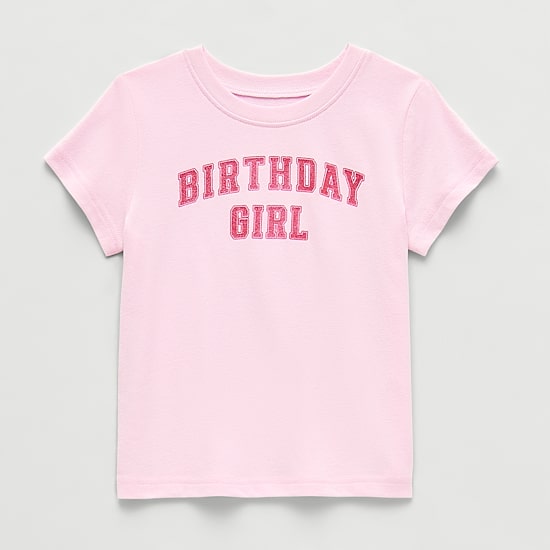Okie Dokie Toddler & Little Girls Round Neck Short Sleeve Classic Fit Graphic T-Shirt