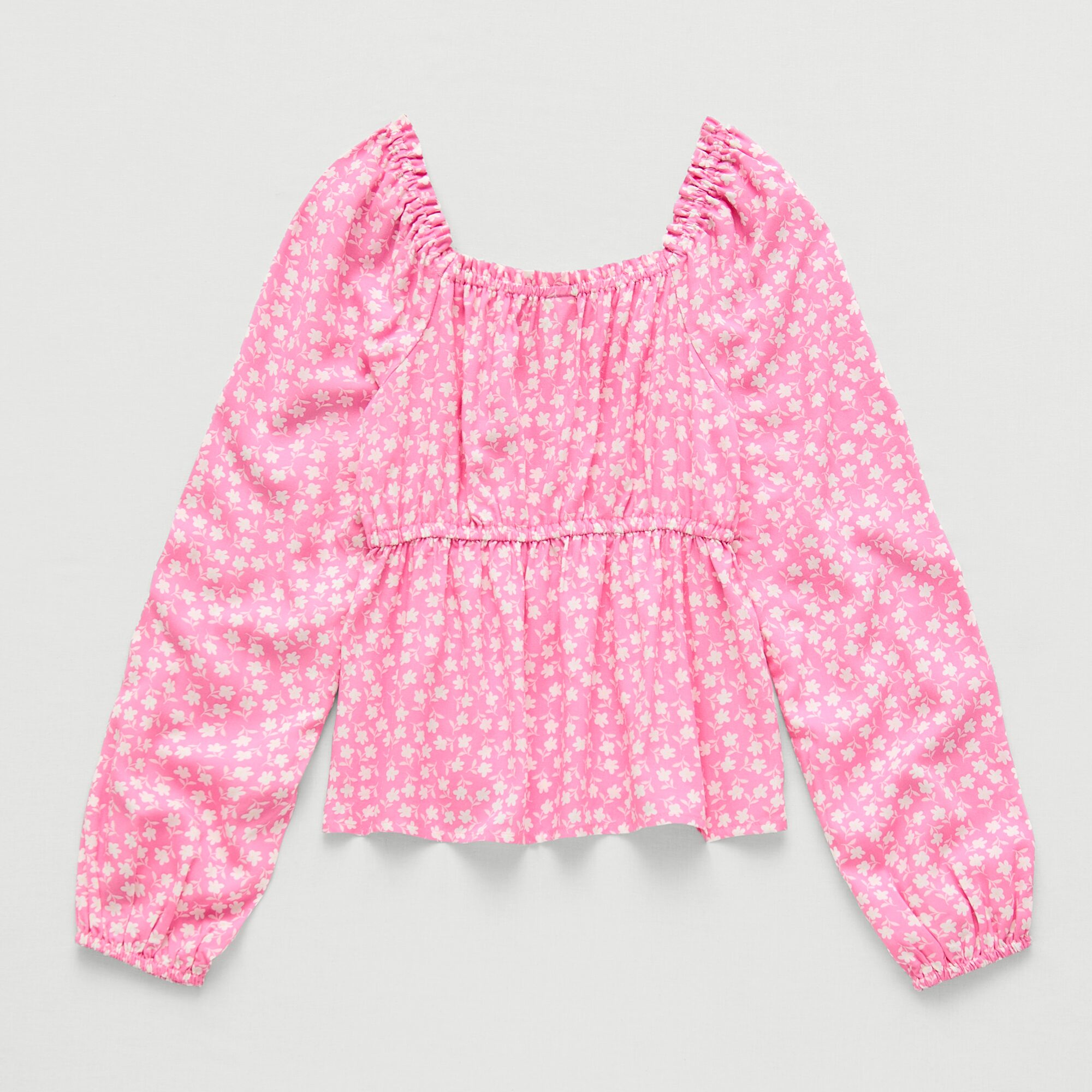 Thereabouts Girls Square Neck Long Sleeve Blouse