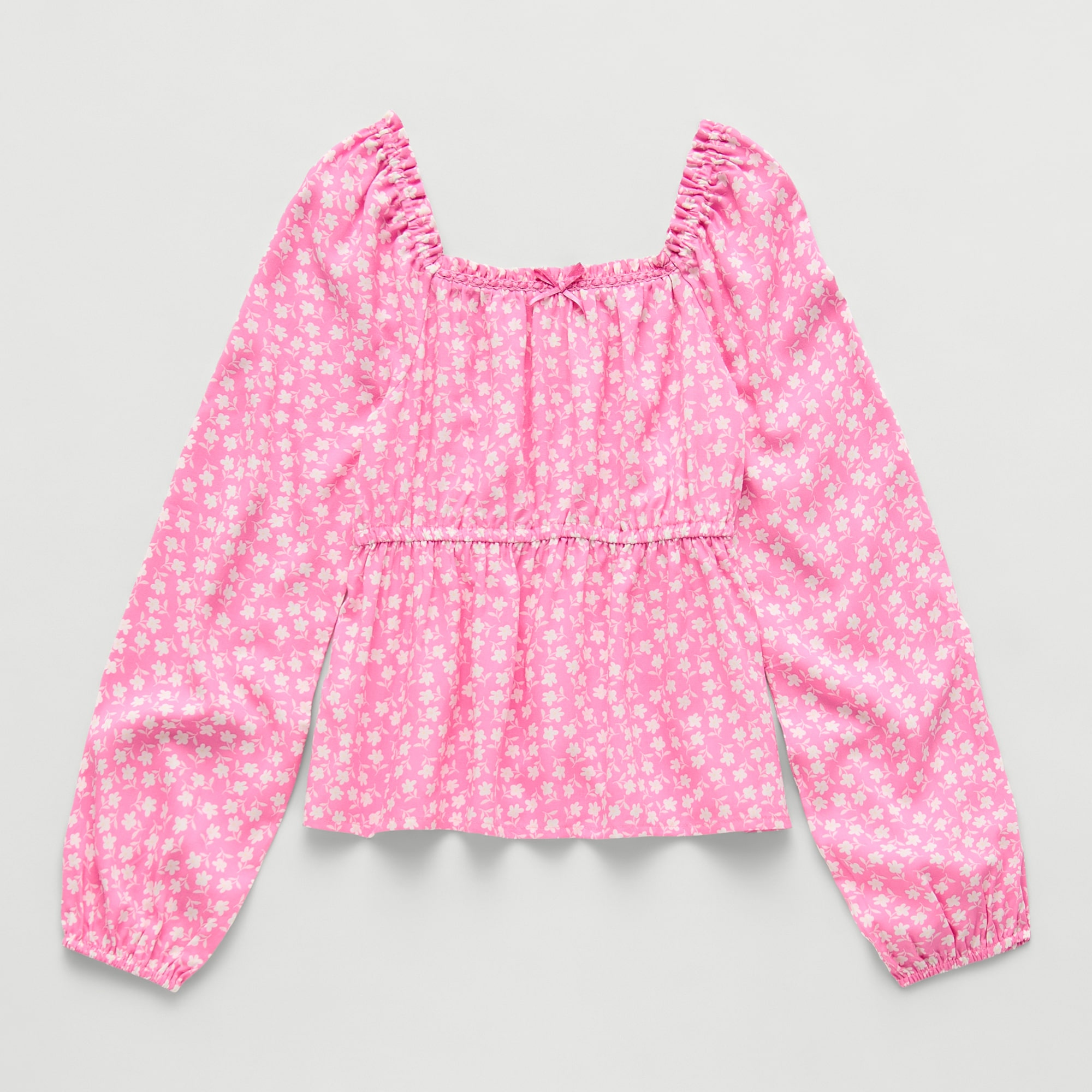 Thereabouts Girls Square Neck Long Sleeve Blouse