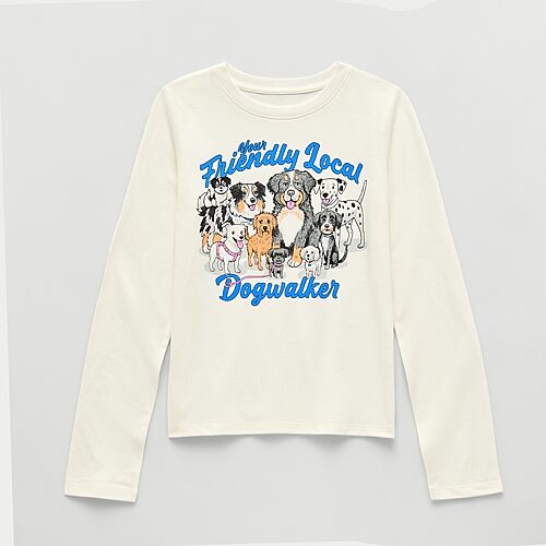 Thereabouts Little & Big Kid Girls Crew Neck Short Sleeve Classic Fit Graphic T-shirt In White