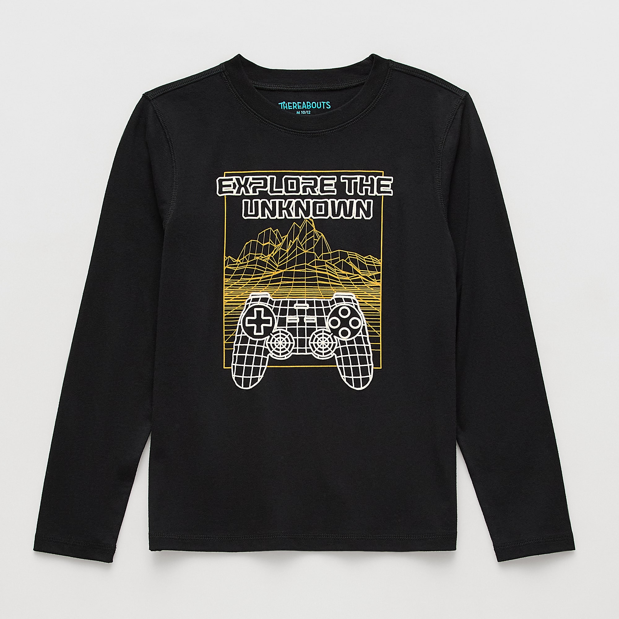 Thereabouts Little & Big Kid Boys Easy-on + Easy-off Sensory Friendly Crew Neck Long Sleeve Adaptive Regular Fit Graphic T-Shirt